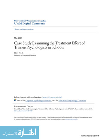 Case Study Examining The Treatment Effect Of Trainee Psychologists In .