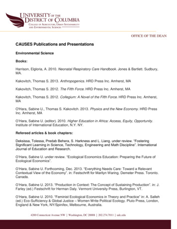 CAUSES Publications And Presentations