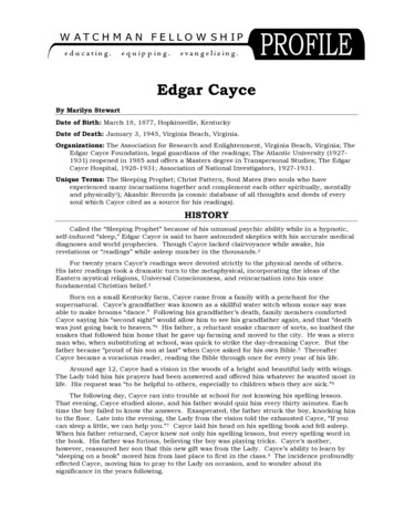 Edgar Cayce Profile - Watchman Fellowship