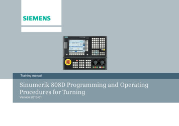 Sinumerik 808D Programming And Operating Procedures 
