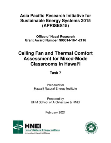 Ceiling Fan And Thermal Comfort Assessment For Mixed-Mode Classrooms In .