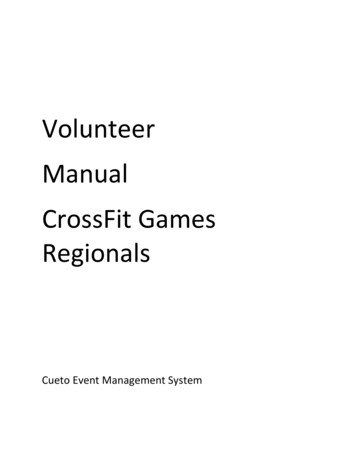 Volunteer! Manual! CrossFitGames! Regionals!!