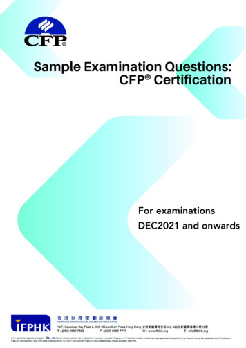 SAMPLE E XAMINATION QUESTIONS - Ifphk 