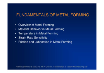 FUNDAMENTALS OF METAL FORMING - 國立中興大學