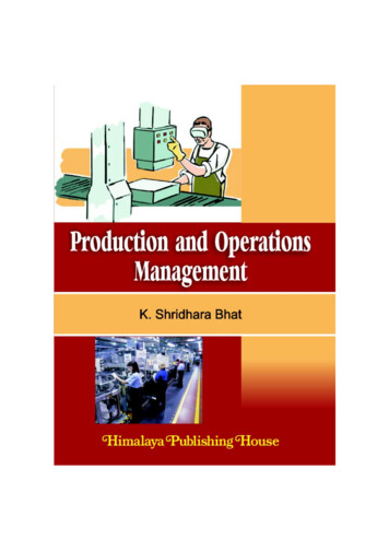 Operations Management – An Overview 1