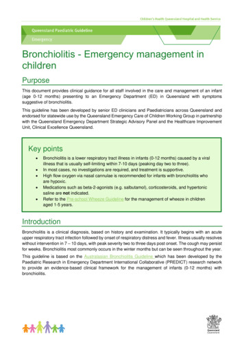 Bronchiolitis - Emergency Management In Children