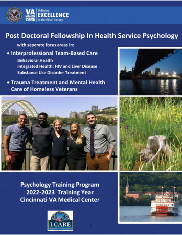 Post Doctoral Fellowship In Health Service Psychology