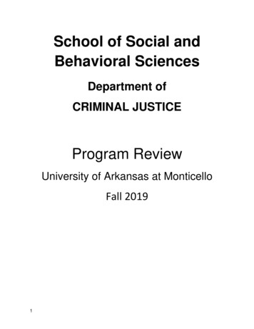 Criminal Justice Review - University Of Arkansas At Monticello