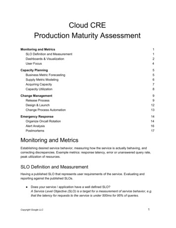 Cloud CRE Production Maturity Assessment - Google