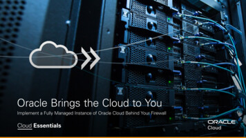 Oracle Brings The Cloud To You