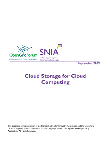Cloud Storage For Cloud Computing - Open Grid Forum