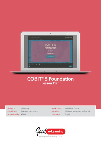 COBIT 5 Foundation - Az713677.vo.msecnd 