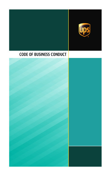 CODE OF BUSINESS CONDUCT - UPS
