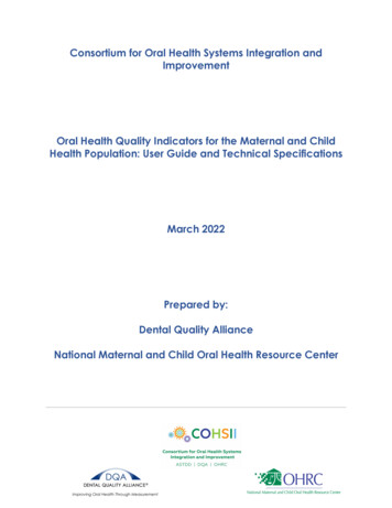 Consortium For Oral Health Systems Integration And Improvement Oral .