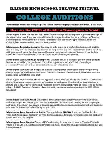 Here Are The TYPES Of Audition Monologues To Avoid