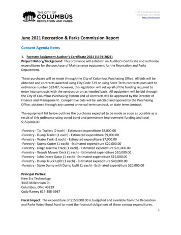 June 2021 Recreation & Parks Commission Report