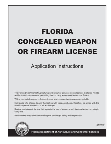 FLORIDA CONCEALED WEAPON OR FIREARM LICENSE