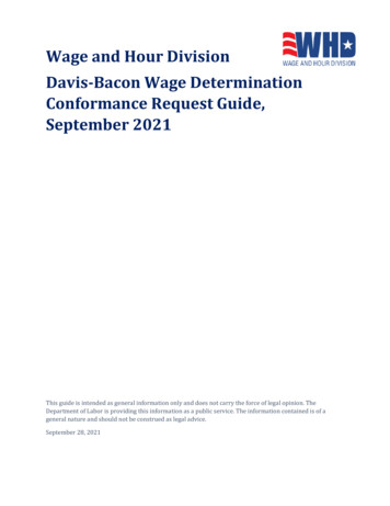 Wage And Hour Division Davis-Bacon Wage Determination Conformance . - DOL