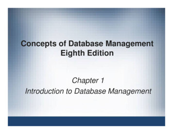 Concepts Of Database Management Eighth Edition