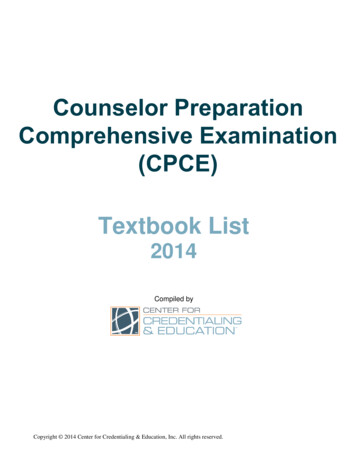 Counselor Preparation Comprehensive Examination (CPCE)