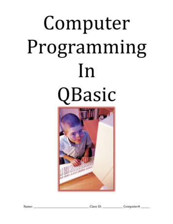 Computer Programming In QBasic - East Lyme Public Schools