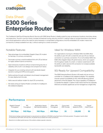 Data Sheet E300 Series Enterprise Router - Industrial Networking