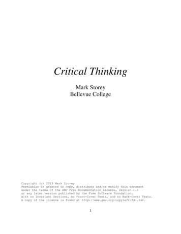 Critical Thinking Text - Bellevue College