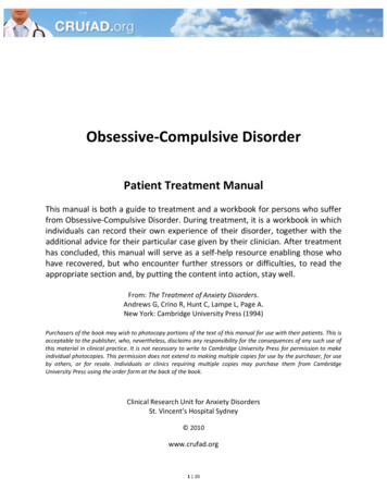Obsessive Compulsive Disorder - CRUfAD