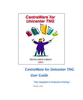 Centreware Unicenter User Guide V1.0.8: English - Xerox