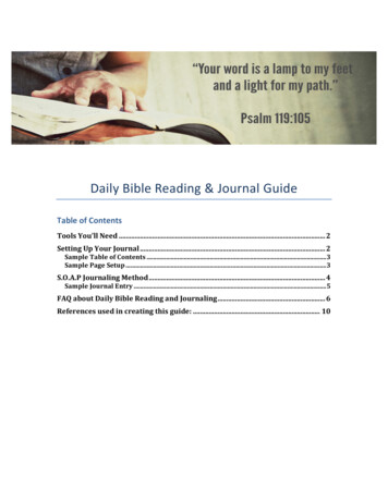 Daily Bible Reading And Journaling Guide