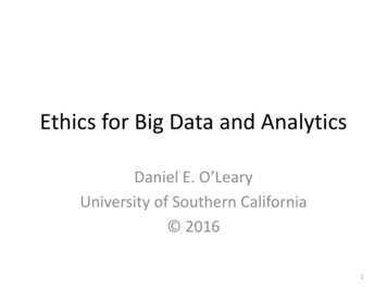 Ethics For Big Data And Analytics - Rutgers University