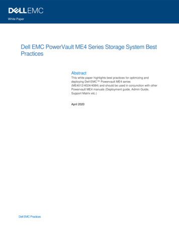 Dell EMC PowerVault ME4 Series Storage System Best Practices