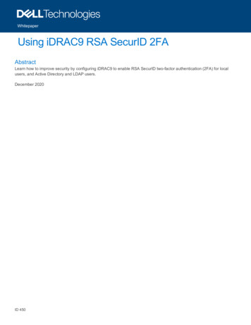 Using IDRAC9 RSA SecurID 2FA - Dell