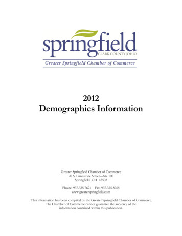 2012 Demographics Information - Springfield, Ohio