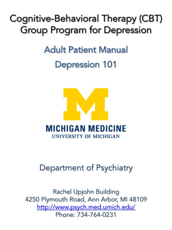 CBT Group Program For Depression Depression 101