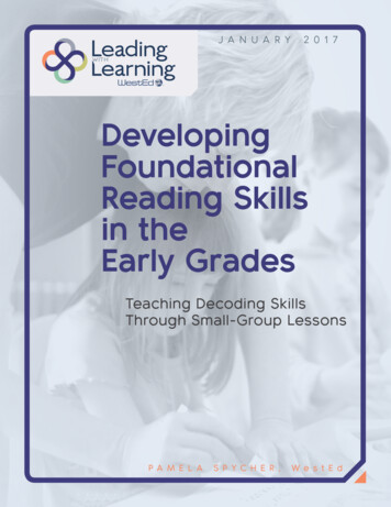 Developing Foundational Reading Skills In The Early Grades
