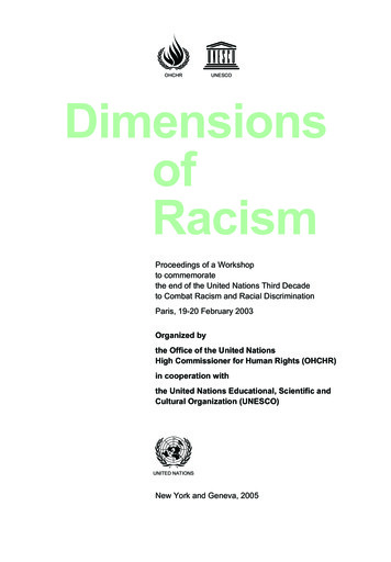 OHCHR UNESCO Dimensions Of Racism