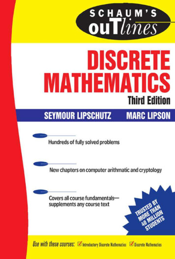 Schaum's Outline Of Discrete Mathematics, Third Edition .