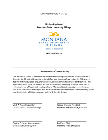 Mission Review Of Montana State University Billings