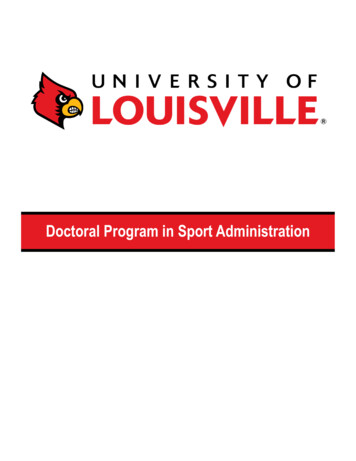 Doctoral Program In Sport Administration - University Of Louisville