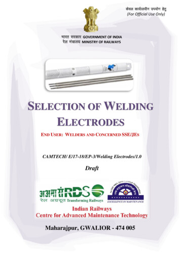 Draft Handbook On Selection Of Welding . - Indian Railways