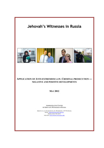 Jehovah’s Witnesses In Russia
