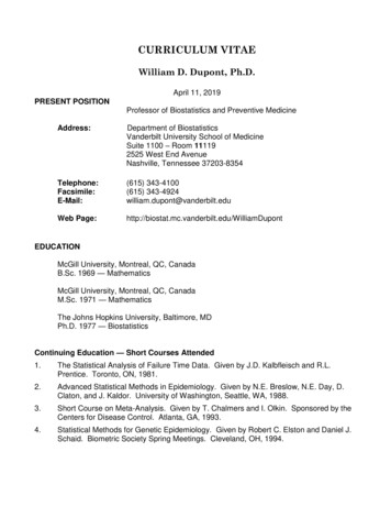 William D. Dupont, Ph.D. - Vanderbilt Biostatistics Wiki