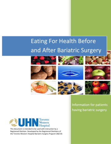 Eating For Health Before And After Bariatric Surgery