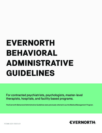 Evernorth Behavioral Administrative Guidelines - Cigna