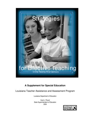 Strategies For Effective Teaching - Ed