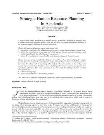 Human Resources Planning - Ed