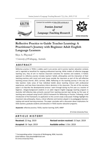 Reflective Practice To Guide Teacher Learning: A .