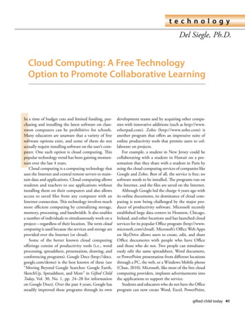 Cloud Computing: A Free Technology Option To Promote .