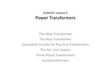 ELG4125: Lecture 2 Power Transformers
